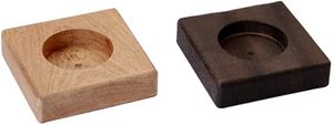 Portavelas cuadrado de madera para velas de té, diseño minimalista, decoración de madera oscura para mesa, estante, ambiente hogareño, acogedor y moderno - Product Image 5