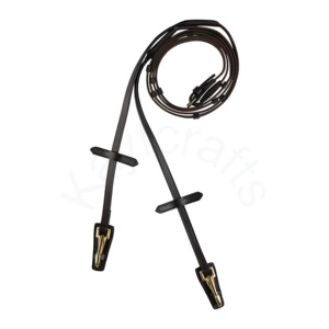 Tali kekang kulit tahan lama dengan sumbat pegangan karet dan kait jepret kuningan untuk kuda - Product Image 2