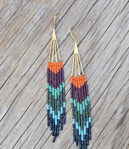 Nightlights Fan <b>Beaded</b> <b>Fringe</b> Earring Kit: Beginner <b>Beading</b> Kit - Product Image 2