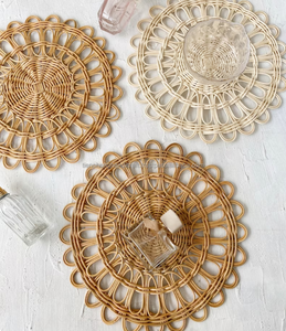 2023 nouveau napperon en rotin en osier de conception, assiette de chargeur en rotin, décor à la maison fabriqué au Vietnam - Product Image 5