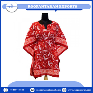 Kaftan tendance de créateur, taille unique, 100% coton, imprimé à la main, magnifiques kaftans de plage en vente au meilleur prix - Product Image 4