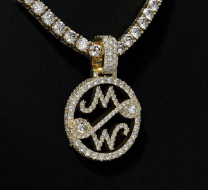 Pendentif personnalisé avec initiale, chaîne tennis en argent 925 avec diamants de type moissanite, charme en alphabet glacé, bijoux tendance - Product Image 1