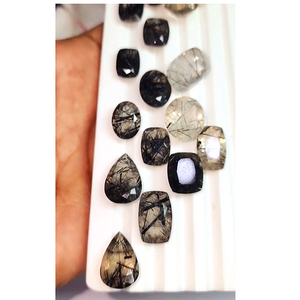 ลูกแพร์พลอยเทียมสีดำธรรมชาติ65ชิ้นขนาด15มม.-31มม. ลูกแพร์ทรงรีสี่เหลี่ยมผืนผ้า1144 CTS ล็อตเรา $314เป็นที่นิยม Iroc - Product Image 4