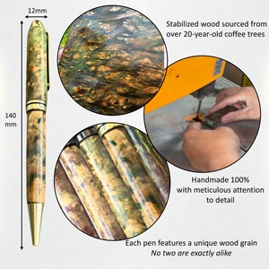 Luxury Handmade Sign <b>Pens</b> Serpentine Collection High Quality Twist Ballpoint 0.7 mm Stabilized <b>Wood</b> Material for Promotional - Product Image 3