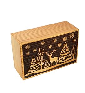 Árbol de Navidad DE LA VIDA hecho a mano, urnas de cremación de madera para cenizas humanas, caja de urna funeraria grande para adultos (250 LB-ciervo de madera de pino) - Product Image 6