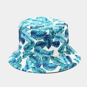 Hot Sale New Summer Tropical <b>Bucket</b> Hat Custom Printed Embroidery <b>Folding</b> Outdoor Soft Wear Hat Cotton Double Side <b>Bucket</b> Cap - Product Image 5