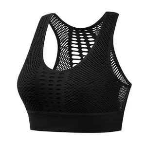 Sujetador deportivo de alto impacto para correr para mujer, camiseta sin mangas corta de talla grande XL y conjunto de yoga ajustado, estilo liso para entusiastas del deporte - Product Image 3