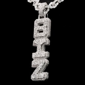 Tùy chỉnh Biz thư Mặt dây chuyền vòng cổ | 925 Sterling Bạc | vvs moissanite kim cương | hip hop Iced ra đồ trang sức - Product Image 2
