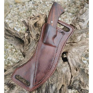 Cuchillo MORTAL SAGA de Acero de Damasco, Hoja Fija Multifuncional, Recubrimiento de Polvo Negro, para Campismo y Senderismo al Aire Libre - Product Image 1