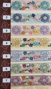 Custom Made Machine Embroidered Ribbons & Laces in Floral Designs & in Six Colours for Wedding Dresses & Resale. - Product Image 3