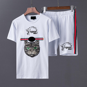 Chándal de manga corta, camisetas, pantalones cortos, 2 piezas, cuello redondo, entrenamiento, gimnasio, correr, conjunto para hombre - Product Image 6