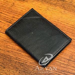 Billete de vuelo de cuero de grano completo para hombre de diseño Vintage personalizado, billetera plegable para almacenamiento de tarjetas de crédito, monedero de bolsillo frontal con ventana de identificación 2 - Product Image 1