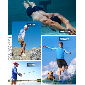 Men's Rash Guard Shirts UPF 50+ <b>Long</b> <b>Sleeve</b> <b>Swim</b> Shirts UV Sun Protection Compression Gym Shirts for Fishing Swimming - Product Image 6