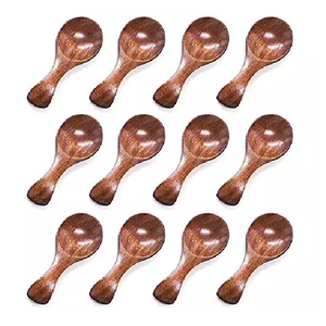 Kitchen Gadgets Utensils Wooden Rice Soup Eating Mini Spoon Antique Tabletop Household Dinnerware Fork Seasoning Spoon Set - Product Image 5