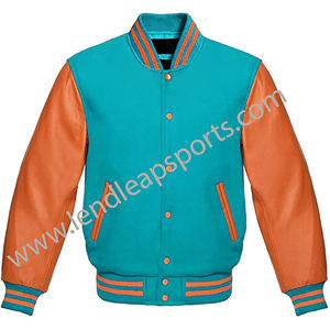 Blouson Bomber Varsity Personnalisé avec Logo pour Hommes et Femmes, Col Montant, Logo Frontal, Séchage Rapide, Léger, Écologique, en Laine et Coton - Product Image 1