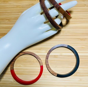 Best Wooden & Resin <b>Bangle</b> <b>Bracelets</b> Red Black Color Classic Style Unisex Fashion Jewelry Gift for Woman - Product Image 4