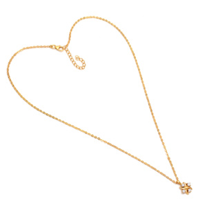 Incroyable collier de fête de mariage ethnique de 45 cm en argent sterling 925, étoile délicate, quatre pierres de zircon, plaqué or 18 carats - Product Image 4