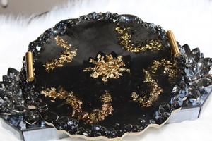 ถาดตกแต่งศิลปะทำด้วยมือทำจากเรซิ่นคุณภาพสูงพร้อมดีไซน์ลายดอกไม้สำหรับโต๊ะเครื่องแป้งงานฝีมือระดับโลก - Product Image 6