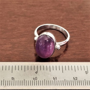 925 <b>Silver</b> Handmade Bohemian Style Bezel <b>Set</b> Fine <b>Ring</b> for Women Amethyst Oval Cut Gemstone Direct Source for Wedding Daily Wear - Product Image 4