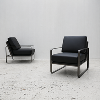 Chaise longue d'extérieur durable en acier inoxydable, chaises de patio en cuir résistantes aux intempéries pour projets hôteliers, villas et complexes hôteliers