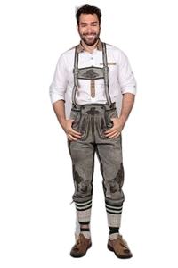 Elegante Lederhosen bávaro, Kniebund Hosen, hombres Ledersosen Trachten Lederhosen pantalones de cuero con tirantes prendas bávaras - Product Image 2