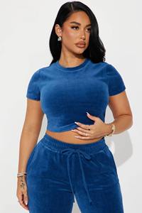 <b>Y2k</b> Style Tracksuit Custom Jogger Suit Training Tracksuit Women Fitted Velour <b>crop</b> <b>top</b> and flare Velvet Tracksuit - Product Image 3