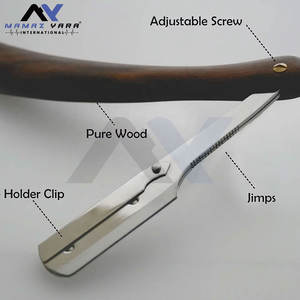 Navajas de Afeitar Manuales de Alta Calidad para Hombre, Navaja de Afeitar de Borde Recto con Mango de Madera para Uso en la Cara y el Cuerpo - Product Image 2