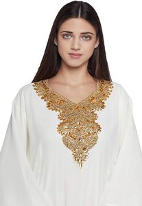 Dubai marroquí bordado Kaftan modesto árabe Abaya Maxi mano con cuentas fiesta desgaste boda Vestido playa elegante Jellabiya piso - Product Image 3