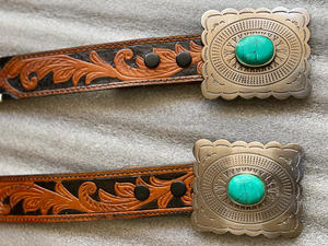 Juegos de estilo occidental Piedra Cinturón de cuero tallado a mano Cinturones de alta calidad Cinturones de cuero con estilo - Product Image 5