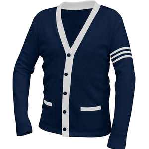 Suéteres Personalizados AKA Varsity a Rayas para Mujer, Cárdigan de Punto con Cuello en V, Colores Sólidos, Logotipo Griego, Invierno, Casual - Product Image 4