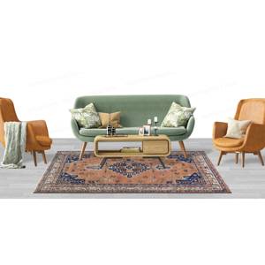 Geometric Pattern <b>Rug</b>, Printed <b>Rug</b>, Modern Moroccan Navy Blue Salon Decor,Chenille <b>Rug</b> - Product Image 3