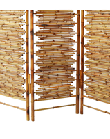 Paravent en bambou traditionnel, cloison de séparation de pièce en bois rustique, artisanal, 3 panneaux, pliable, mobile, installation facile