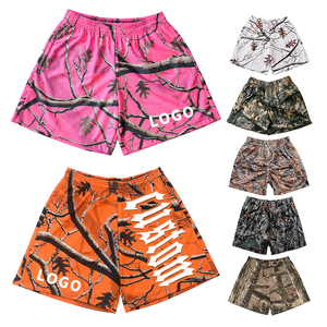 Shorts de basketball pour hommes en tissu peigné épais, imprimé intégral, couleur unie, décontracté, en polyester écologique, avec cordon de serrage, été, personnalisable, sport - Product Image 3