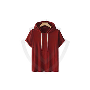 Mens Solid Hooded Half Zip <b>Gym</b> Workout <b>Hoodie</b> with 3D Embroidery Quick Dry Slim Fit Sleeveless 100% Polyester Air-layer Fabric - Product Image 1