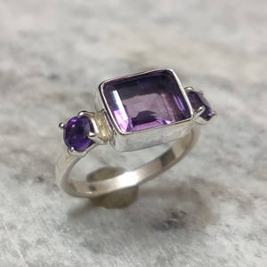Anillo de mujer de amatista azul S925 plata esterlina rectángulo piedra preciosa Natural hecho a mano boda/fiesta moda anillo de dedo Iroc ventas - Product Image 4