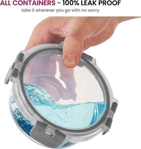 24-Piece Superior Glass container lưu trữ thực phẩm thiết lập với trong suốt PET có nắp đậy phun kỹ thuật cho nhà bếp hoặc trở lại trường học - Product Image 5