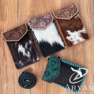 กระเป๋าคาดลำตัวโทรศัพท์มือถือหนังวัวลายดอกไม้สำหรับผู้หญิงกระเป๋าใส่โทรศัพท์มือถือลายดอกมีพู่ห้อยอเนกประสงค์ออกแบบได้ตามต้องการ - Product Image 1