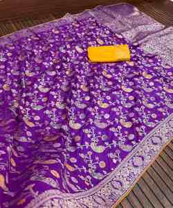 Manténgase a la moda-Adelante con diseños indios y paquistaníes en tendencia Las últimas telas de vestido de seda para adultos para ropa de fiesta choli - Product Image 2