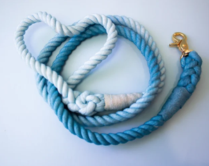 Correa de perro de cuerda trenzada BlueTeal Ombre - Product Image 4