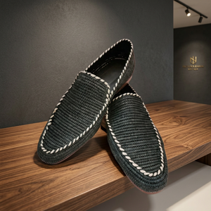 Mocassins en raphia rayés respirants Natural Beauty avec semelle extérieure en cuir véritable - Product Image 4