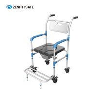 Chaise de douche et de toilette roulante portable pour personnes âgées, handicapées et en post-chirurgie