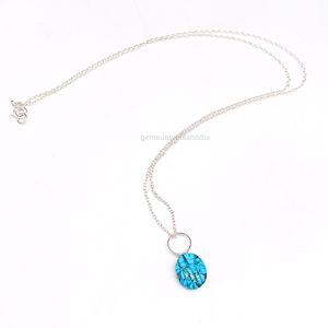 สร้อยคอทองแดงสลักลายแมลงปีกแข็งเทอร์ควอยส์925เครื่องประดับเงินโทนสีฟ้าอ่อนสำหรับผู้หญิงใช้ในสำนักงานหรือสวมใส่ทุกวัน - Product Image 5