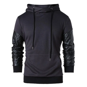Sweats à capuche à manches longues en cuir PU pour hommes unisexes avec design respirant Vêtements de mode d'hiver avec impression numérique - Product Image 2