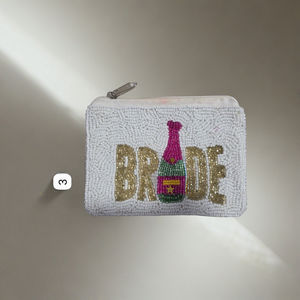 Porte-monnaie ethnique vintage pour femmes petit ballon perlé fait à la main fermeture éclair thème sportif stockage de jour de jeu à paillettes de haute qualité - Product Image 2