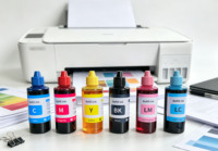 Bouteille de recharge d'encre universelle pour imprimante 100 ml Encre colorée CMYK Compatible avec les imprimantes à jet d'encre Epson Canon Brother HP