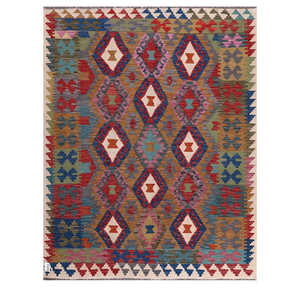 Alfombra Kilim de Maimana, Afganistán, 200 x 160 cm, Alfombras y Conjuntos Tradicionales Afganos - Product Image 1