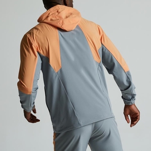 Veste active légère en polyester extensible à blocs de couleurs pour l'extérieur veste coupe-vent de sport pour hommes vente en gros - Product Image 2