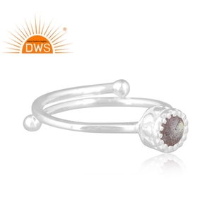 Latest Design Fine Sterling Silver Natural Labradorite Gemstone <b>Adjustable</b> <b>Ring</b> Custom Jewelry For Women Gift For Her - Product Image 3