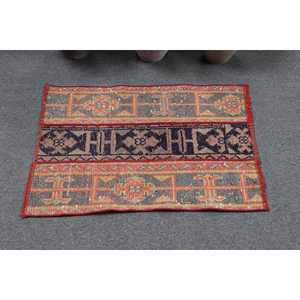 พรมวินเทจขนาด 2x2.8 ฟุต, พรม, พรมขนสัตว์สีแดงแบบตะวันออก - Product Image 3