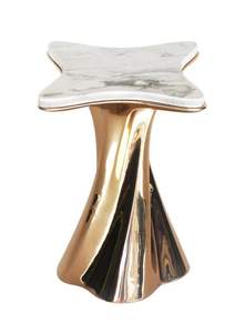 Mesa de centro y mesa auxiliar con superficie de mármol acabado en dorado, muebles de decoración para el hogar de lujo, muy vendidos. - Product Image 4